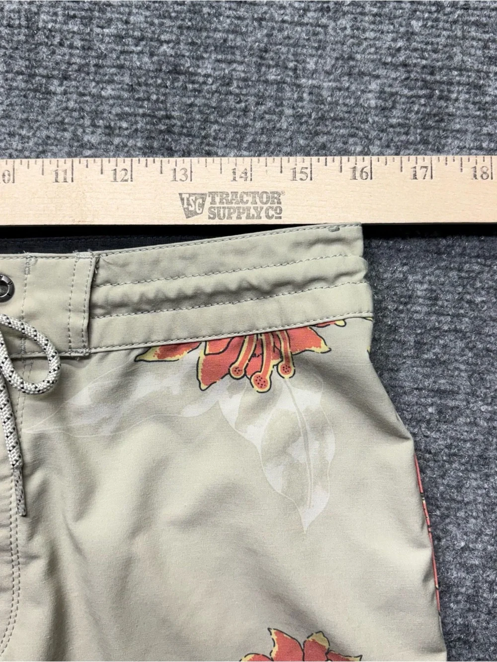 Vissla Board Shorts Mens 32 Gray Surf Beach Drawstring Floral Swim Trunks